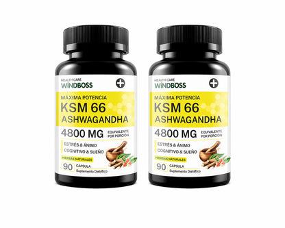 Windboss - Ashwagandha KSM-66: Potencia Ultra (4800 mg por porción)