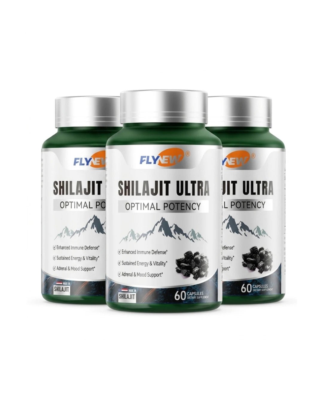 FlyNew - Shilajit Ultra: Ultimate Potency (60 cápsulas) - Ojo Al Trend