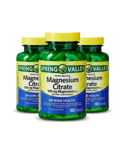 Spring Valley Citrato De Magnesio 100 capsulas - Ojoconeltrend.com