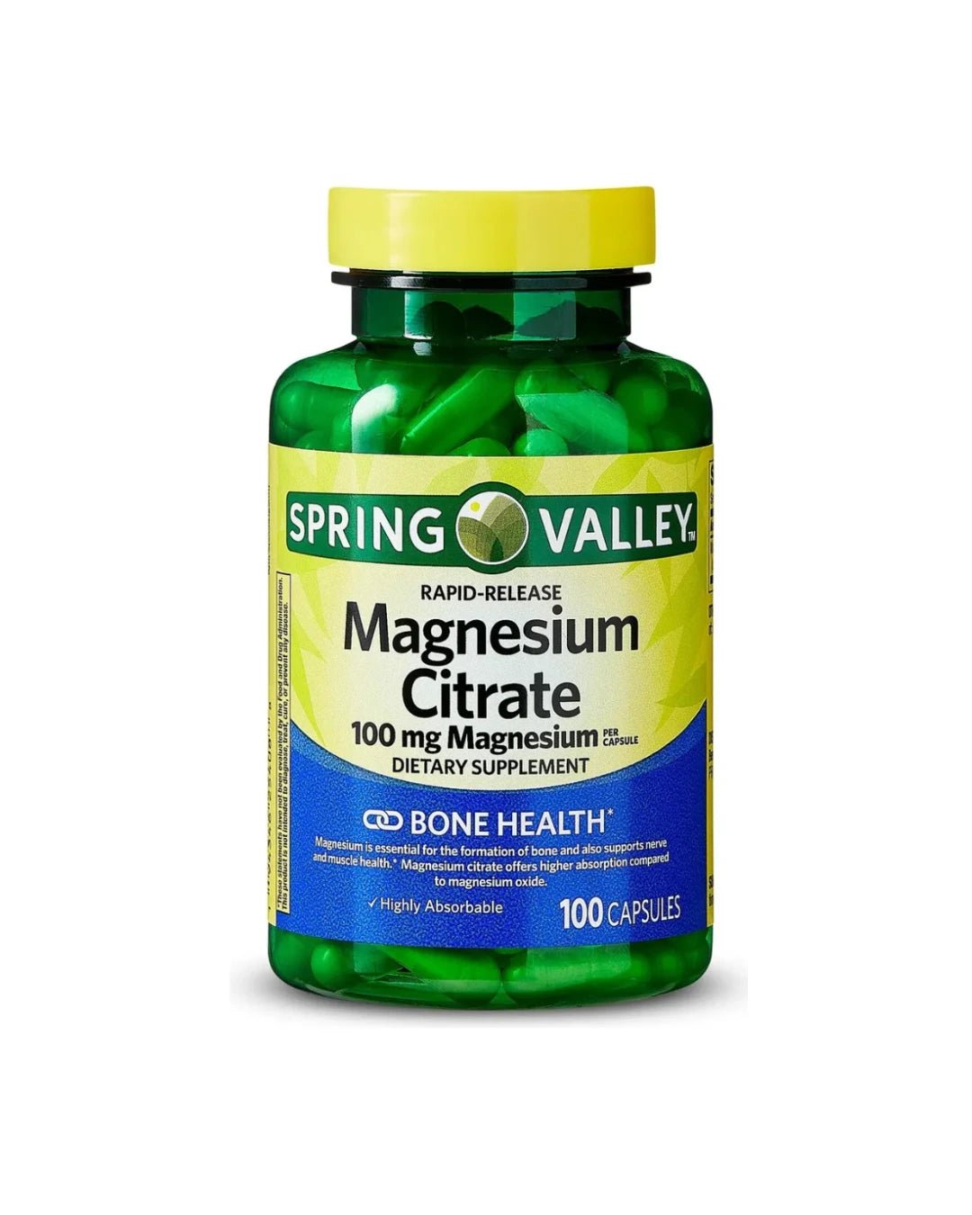 Spring Valley Citrato De Magnesio 100 capsulas - Ojoconeltrend.com
