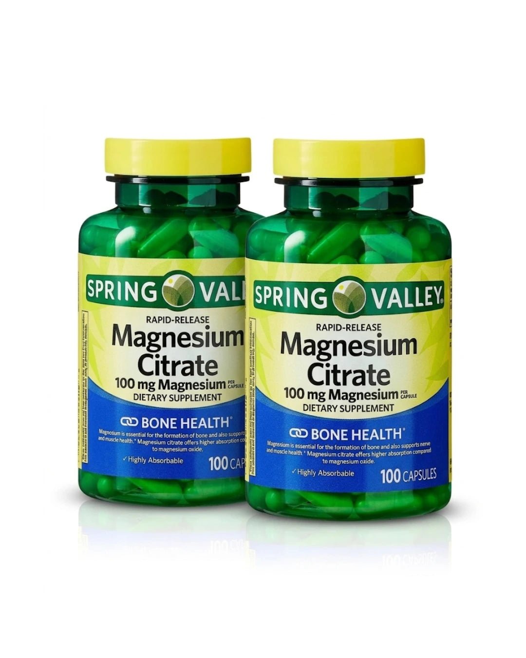 Spring Valley Citrato De Magnesio 100 capsulas - Ojoconeltrend.com